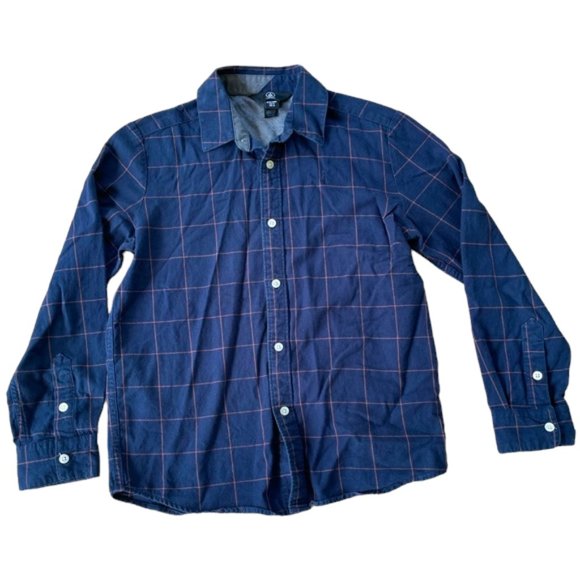 Volcom Other - VOLCOM Boys Long Sleeve Button Up Shirt, Blue Plaid, Medium, 10-12
